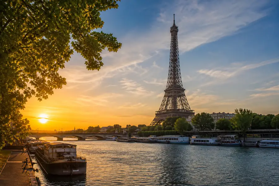 Eiffel Tower and the Seine in Paris