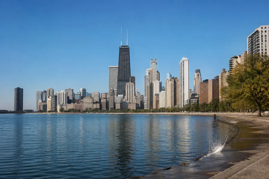 Chicago skyline along Lake Michigan