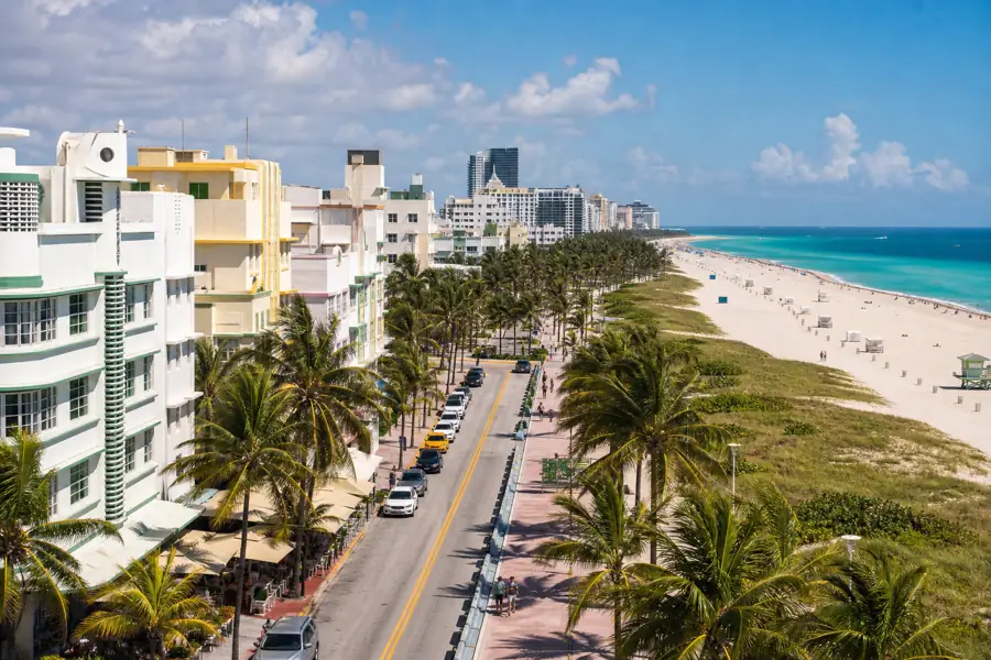 Miami Beach shoreline and Art Deco district